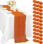 12 Pieces 10FT Orange Cheesecloth Table Runner Boho Gauze Fabric Runner by Sunnyline