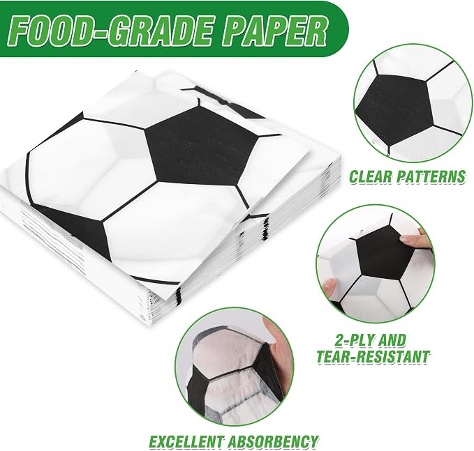 100 Pcs Disposable Soccer Party Tableware Set - Image 4