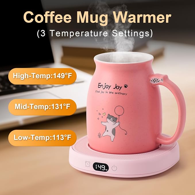 Coffee Mug Warmer Cat Mug Set Electric Smart Heated Cup Wax Warmer - Image 2