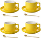 8 Ounce Cappuccino Cups Set of 4, Latte Mugs by AYUCIAPremiumCeramic