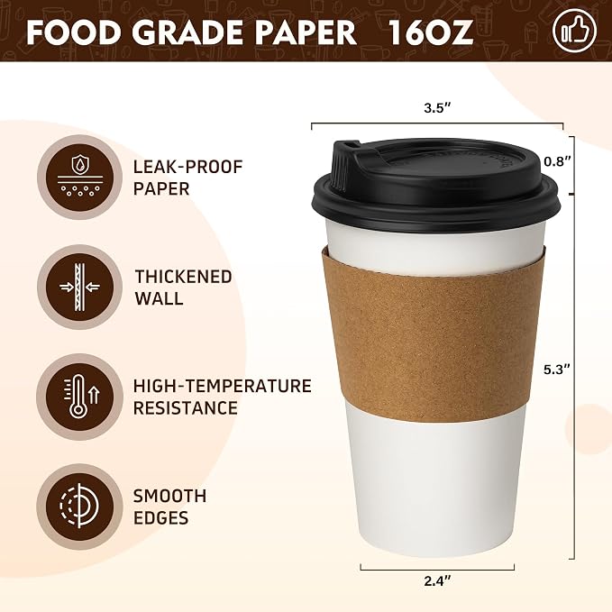 YEEHAW 16 oz 100 Pack Disposable Coffee Cups - Image 2