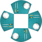 Wedge Shape Placemats for Round Dinner Table Woven Vinyl Non Slip Plastic PVC Table Mats Placemats Set of 4（Blue）