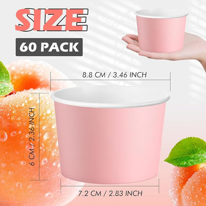 Jingmore Paper Ice Cream Cups 9oz Colored Disposable Dessert Bowls - Image 4