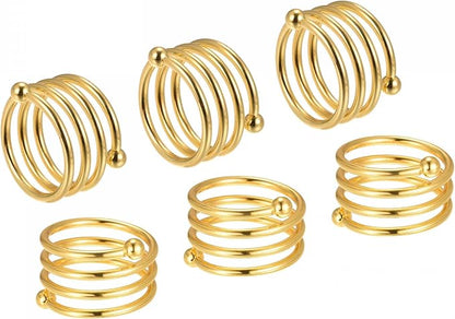 uxcell Metal Napkin Rings Set of 6, Spiral Napkin Ring Holder Buckle by uxcell