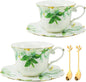 TATSUMI Country Roses Bone China Tea Cup and Saucer Set, 6 Pieces, Vintage Style by TATSUMI