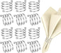 Silver Napkin Rings Sets of 12, Metal Napkin Holders Thanksgiving Fall Christmas Party Table Decorations Birthday Wedding Holiday Dinning Table Decor Gifts Idea for Home Host Family Gatherings