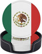 6 Pack Mexico Flag Leather Coaster by GTEVUTS