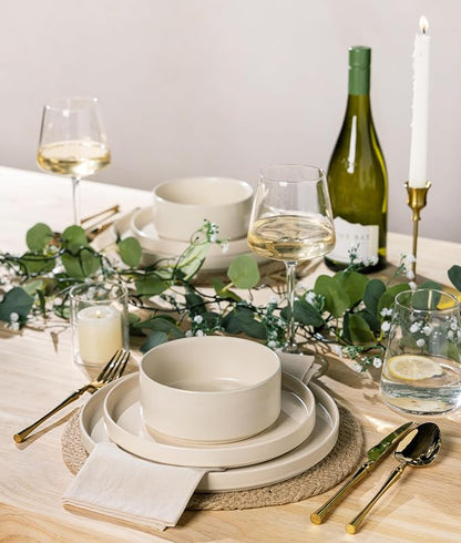 Ceramic Dinnerware Set for 6, 18-Piece Plates and Bowls Set | Lightweight - Image 5