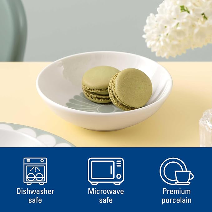 Villeroy & Boch Fleur Vert Dessert Bowl, Creamy White/Green, 3.75 oz | Creamy - Image 2