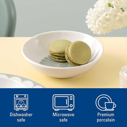 Villeroy & Boch Fleur Vert Dessert Bowl, Creamy White/Green, 3.75 oz | Creamy - Image 2