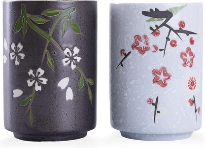 WHJY 10oz Transitional Chinese/Japanese style Handle-less Ceramic Tea cups by WHJY