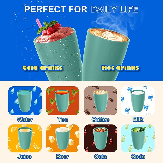 Reusable Wheat Straw Cups 6 PCS, Unbreakable 16 OZ Plastic Cup Alternative - Image 5