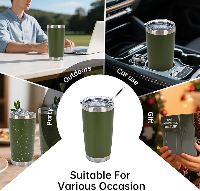 IEOVIEE 32 Pack 20oz Stainless Steel Insulated Bulk Tumblers - Image 8