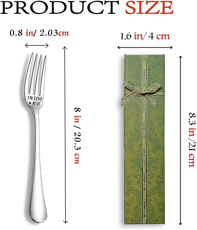 I'm Done 2026 Funny Stainless Steel Fork, Retirement Fork Gifts - Image 6