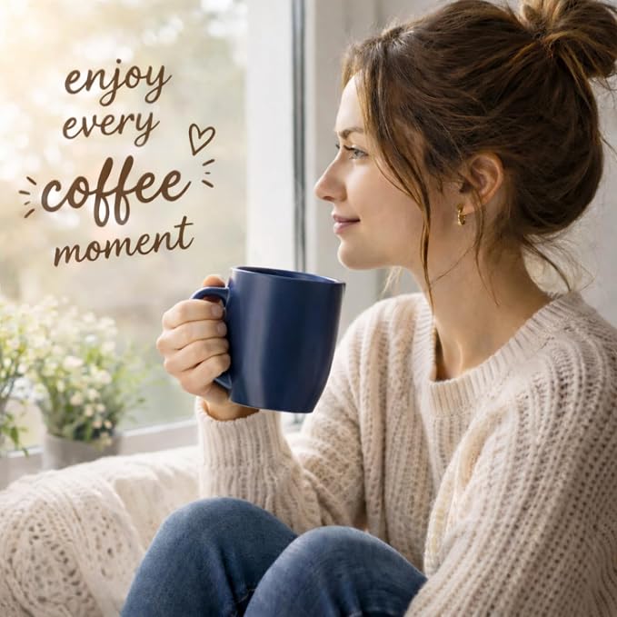 AmorArc 16 oz Coffee Mugs Set of 6, Large Ceramic Coffee Cups Set | Classic - Image 6
