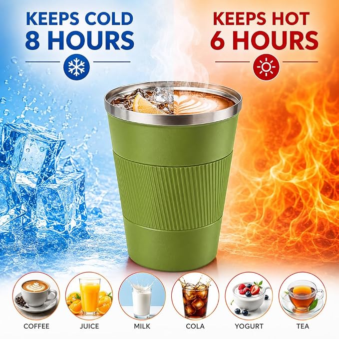 Coffee Mug with Leak Proof Lid, Travel Mug Stainless Steel Tumbler, Double Wall - Image 3