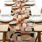 Abstract Geometric Dining Table Runner, Vintage Mid Century Modern | Art Burlap by Croar