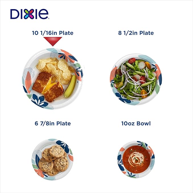 Dixie Large Paper Plates, 10 Inch, 2X Stronger*, Microwave-Safe, Soak-Proof - Image 7