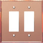 LIDER Double Decorator Wall Plate, Impact Resistant, Mirrored, Plexiglass Dual Outlet Cover or Light Switch Cover, Acrylic, Reflective Finish, Modern, Oversized 2-Gang 5.25" x 5.25", Rose Gold