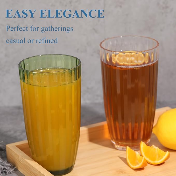 Acrylic Clear Highball Plastic Cups | Plastic Reusable Tumblers 20oz | - Image 2