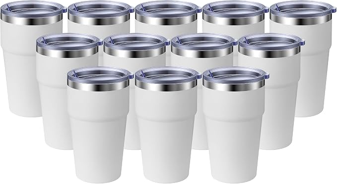 MEWAY 16oz Tumbler Double Wall Vacuum Insulated Travel Mug Bulk, Stainless by MEWAY