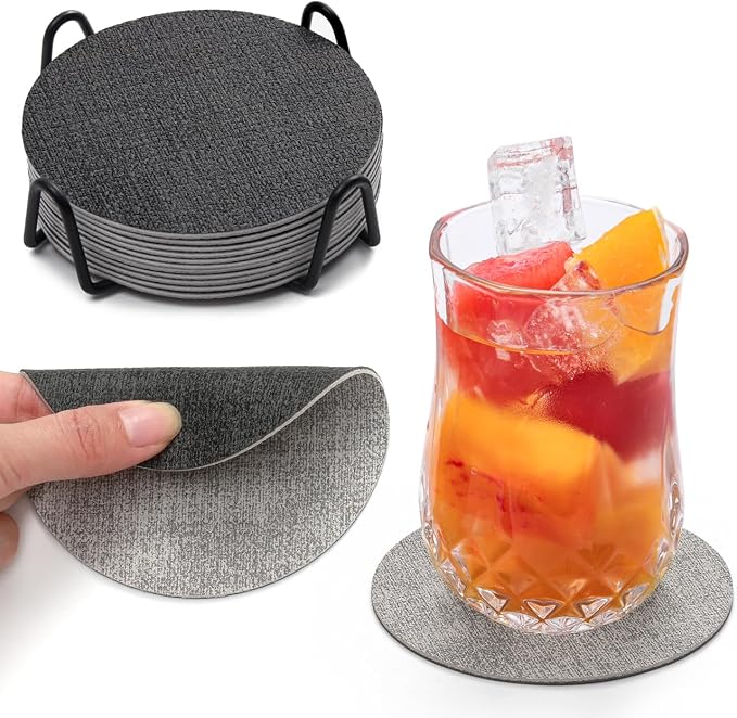Faux Leather Drink Coasters by Chitomars