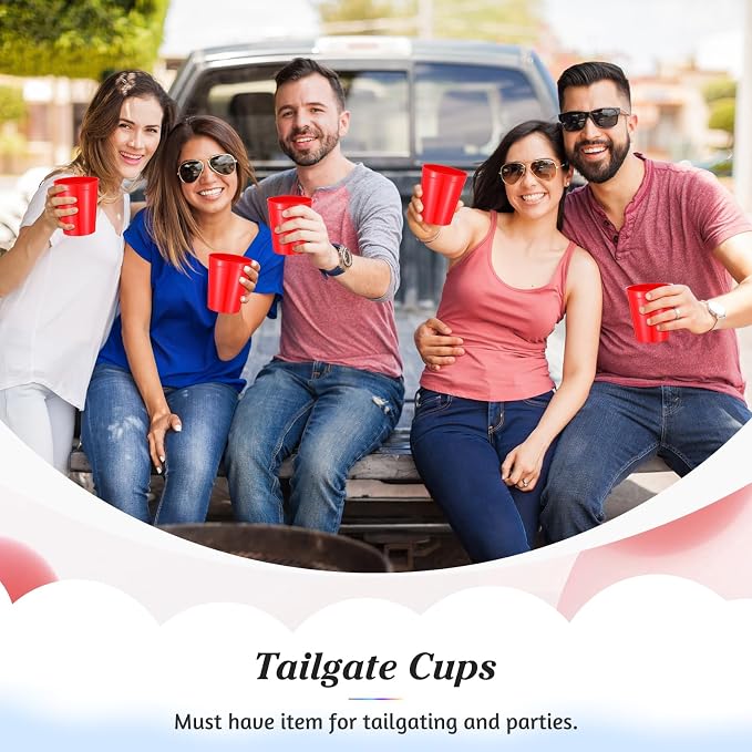 Mifoci 24 Pcs Stadium Plastic Cups Blank Reusable Drink Tumblers Bulk Stackable - Image 4