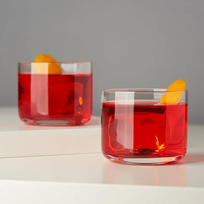 Viski Raye Crystal Negroni Glasses, Lowball Cocktail Glasses Premium Crystal - Image 6