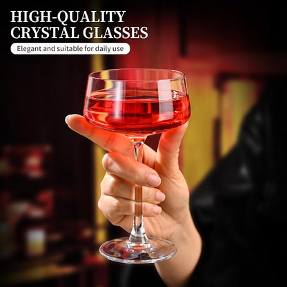 KMIGRUAN Martini Glasses Set of 6, 9oz Coupe Glasses, Hand Blown Crystal - Image 2