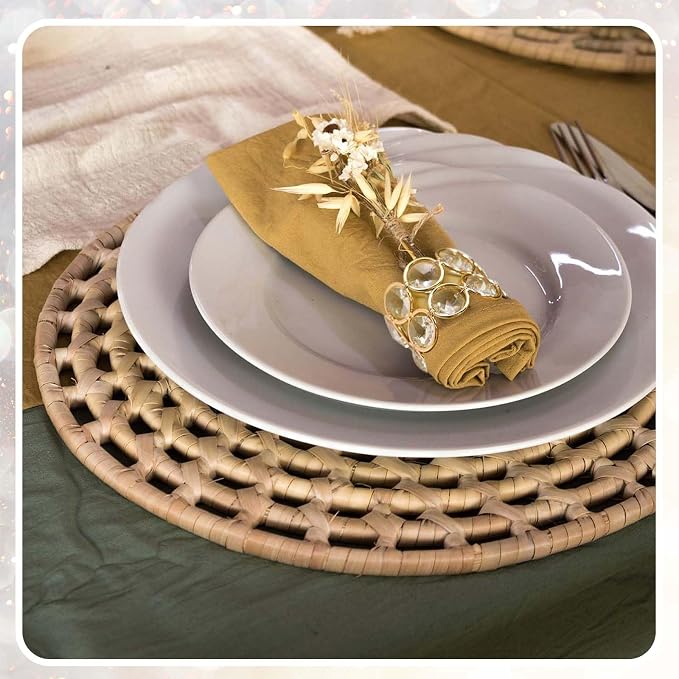 Crystal Metal Napkin Rings Set, Elegant Wedding/Party Table Decor, Shiny - Image 4