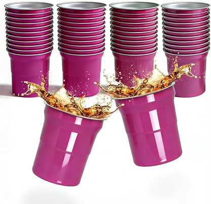 40 Pack 16oz Aluminum Cups Disposable Metal Cups 100% Recyclable & Reusable by Unknown