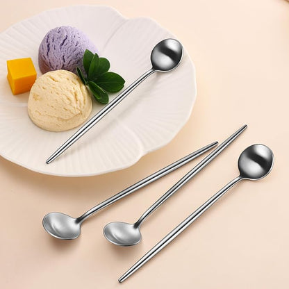 DEHOV 7.95 Inches SS18/10 Long Handle Iced Tea Spoons, Ice Cream, Iced - Image 7