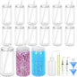 15 Pack Acrylic Snow Globe Tumbler, 16 Oz Pre Drilled Double Wall Snow Globe by Maucircol