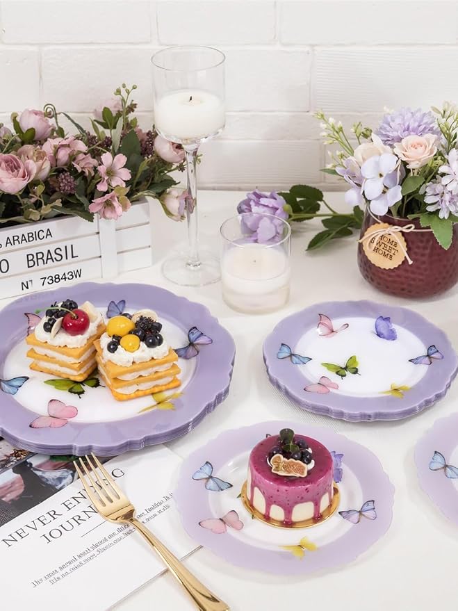 20PCS Purple Butterfly Plates - Image 6