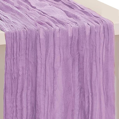 1 Pack Lilac Cheesecloth Table Runner 35x120 Inch 10Ft Rustic Gauze Cheese by SuBleer