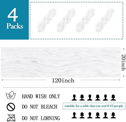 4 Pack White Cheesecloth Table Runner 20 x 120 inch Gauze Table Runners 10 FT - Image 2