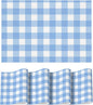 Artoid Mode Buffalo Plaid Vinyl Placemats Set of 4, 12x18 Inch Washable Non-Slip Heat Resistant Plastic Place Mats for Party Dining Table, Blue/White