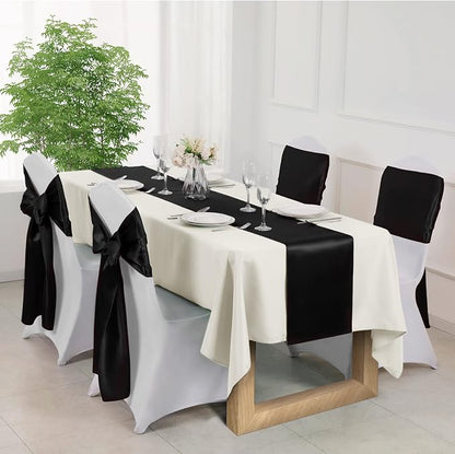 Manyshofu Black Satin Table Runner 12x108 - Image 5