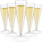 JOLLY CHEF 50 Pack Plastic Champagne Flutes Disposable 4.5 oz Clear Plastic Champagne Glasses Suitable for Wedding, Thanksgiving Day, Christmas