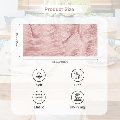 6 Pack Blush Pink Cheesecloth Table Runner 35x120 Inch 10Ft Rustic Gauze Cheese - Image 4