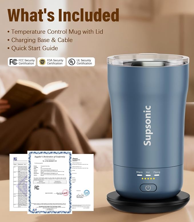 Supsonic Heated Coffee Mug, 14oz Smart Constant Temperature Travel Mug | Heat - Image 8