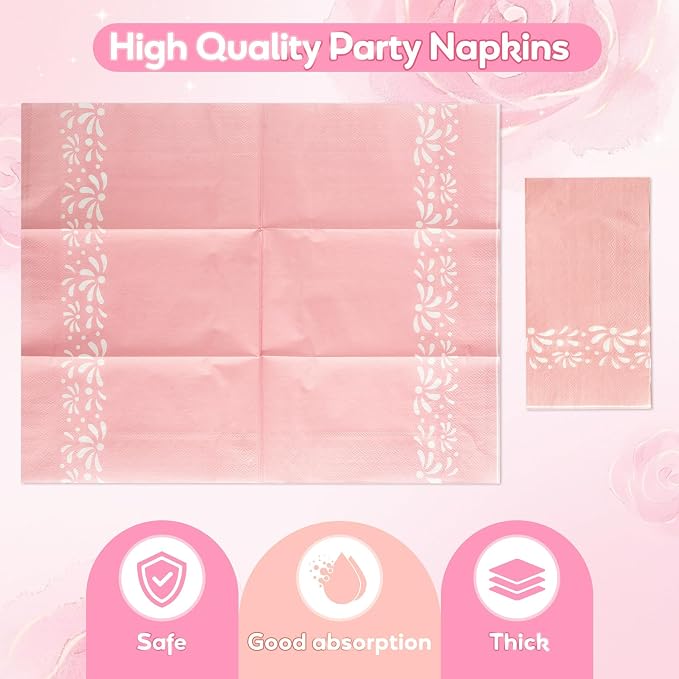 96Pcs Pink Platos De Barro Mexicanos Cielito Lindo Terracotta Clay Party Plates - Image 4