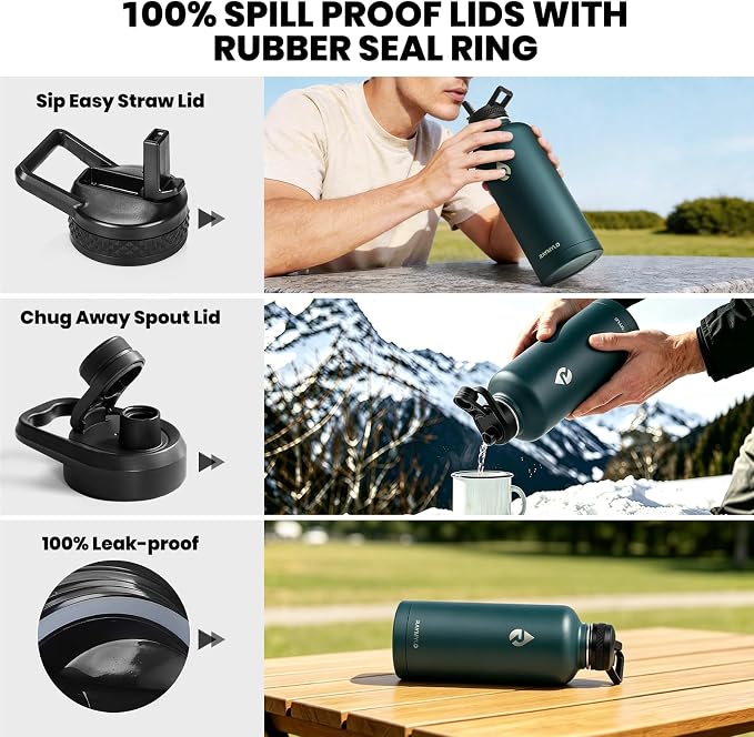 RAYMYLO Insulated Water Bottle 87 oz, Triple Wall Vacuum Stainless Steel | - Image 3