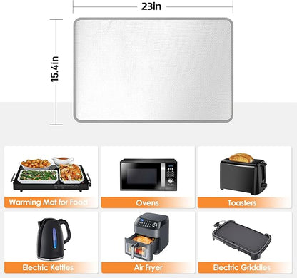 Heat Resistant Mat for Food Warming Mats 23×15.4 in, Heat Resistant Mats for Countertop Reflects 95% of Heat, Waterproof and Oilproof Hot Pad for Air Fryer, Coffee Maker, Oven
