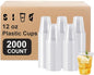 SIUQ 2000 Pack 12 oz Clear Plastic Cups, Bulk Disposable Water Cups | Cold by SIUQ