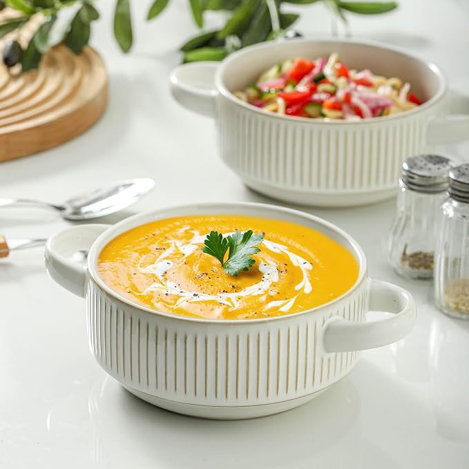Soup Bowls with Handles, 23 oz French Onion Soup Crocks, Stackable Soup Bowl - Image 6