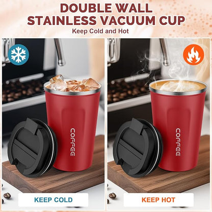 MOMSIV 12oz Travel Coffee Mug, Insulated Coffee Cup - Image 3