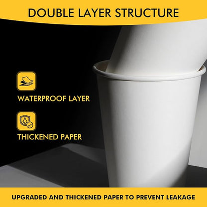RACETOP Coffee Cups with Lids 12 oz, 50 Pack Disposable To Go Cups | Thickened - Image 6