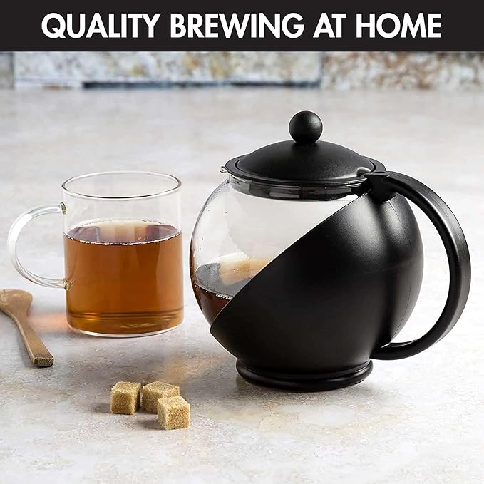 Primula Half Moon Teapot with Removable Infuser, Glass Tea Maker with Reusable - Image 2
