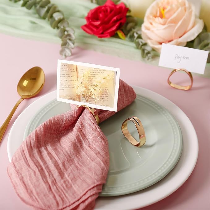 Gold Triangle Napkin Rings Set of 4 - Image 2